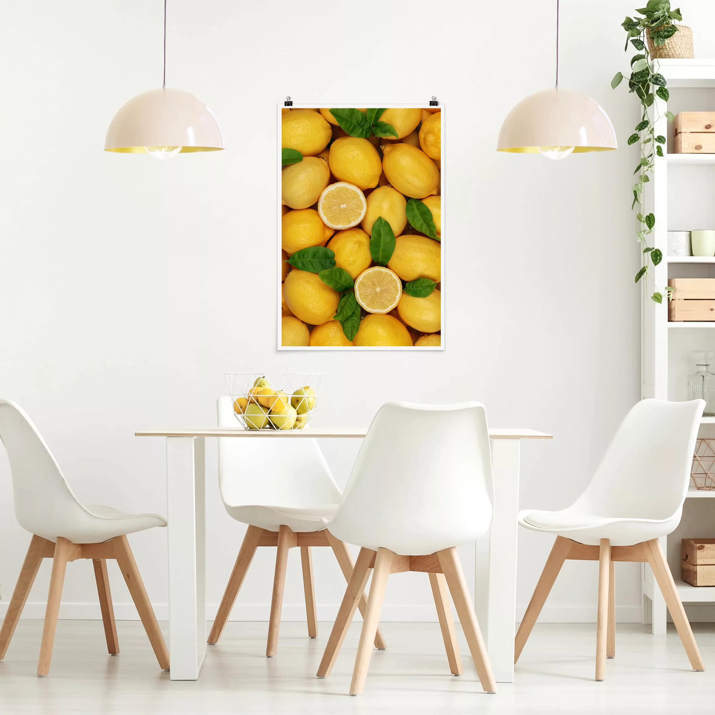 Poster Küche - Hochformat Saftige Zitronen günstig online kaufen