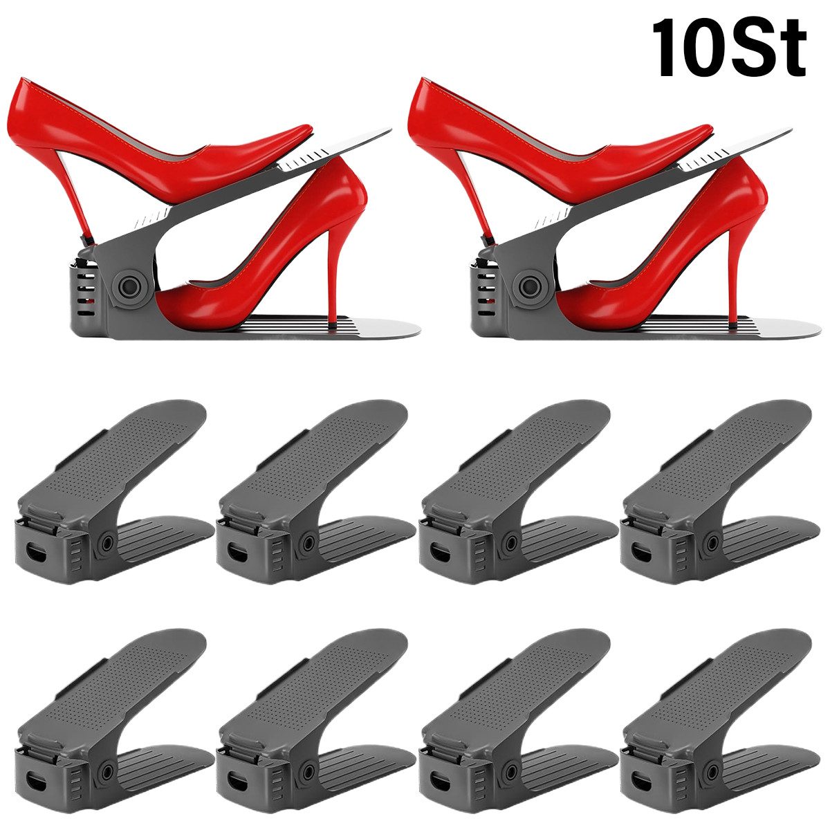 ZEUOPQ Schuhregal Einstellbare Schuhregale PP Doppellagig günstig online kaufen