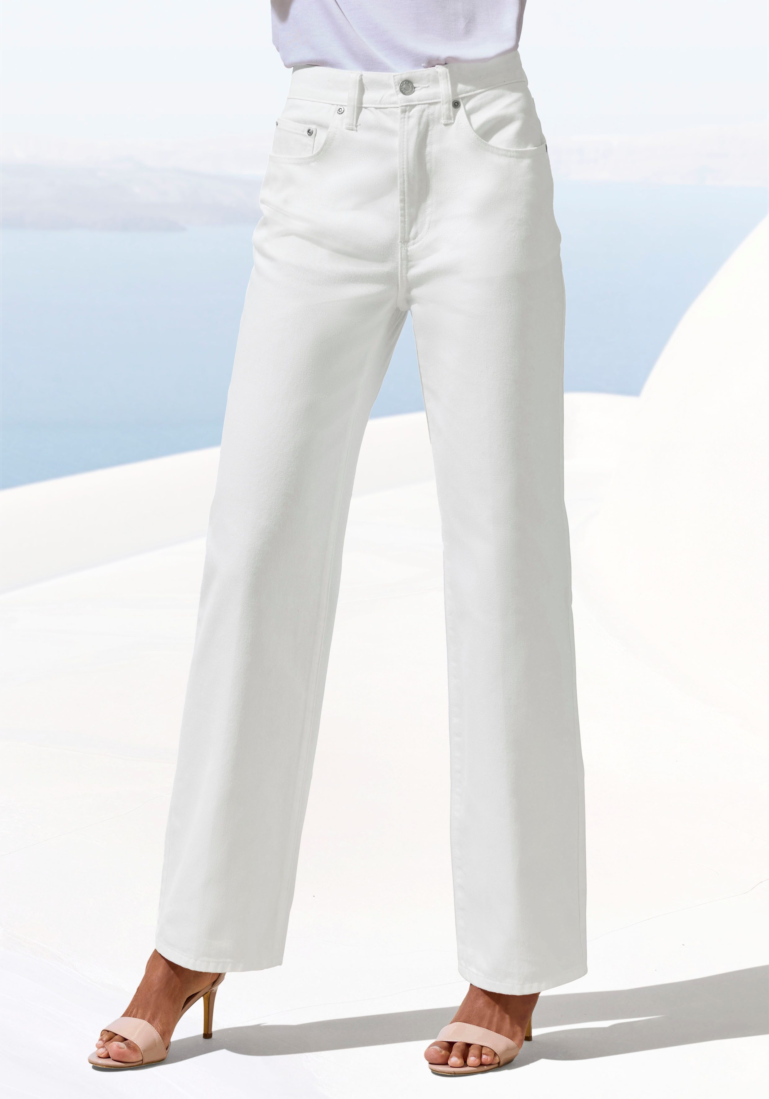 LASCANA Weite Jeans, mit hohem Bund und 5-Pocket-Style, Wide-Leg Jeans günstig online kaufen