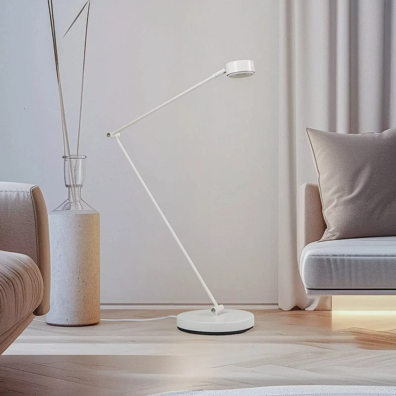 Lindby Stehlampe Jyla, weiß, 2700K, GX53, Eisen günstig online kaufen