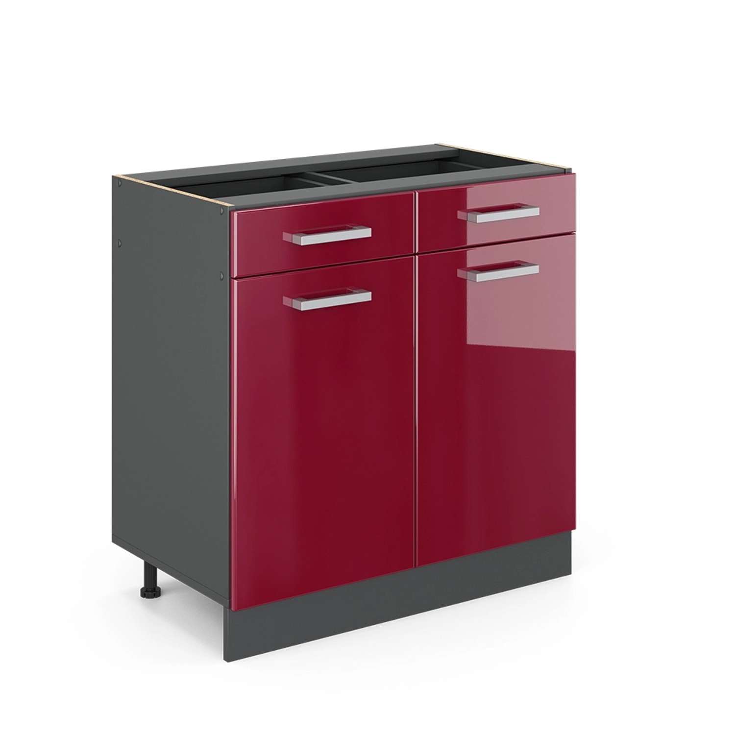 Vicco Unterschrank R-Line, Bordeaux Hochglanz/Anthrazit, 80 günstig online kaufen