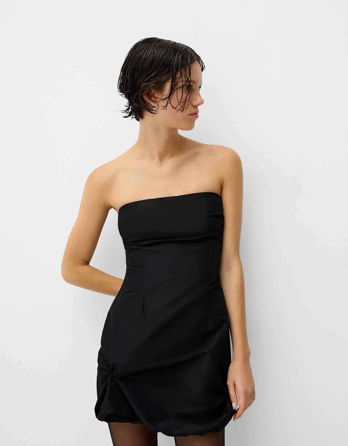 Bershka Minikleid Mit Ballonärmeln Damen S Schwarz günstig online kaufen