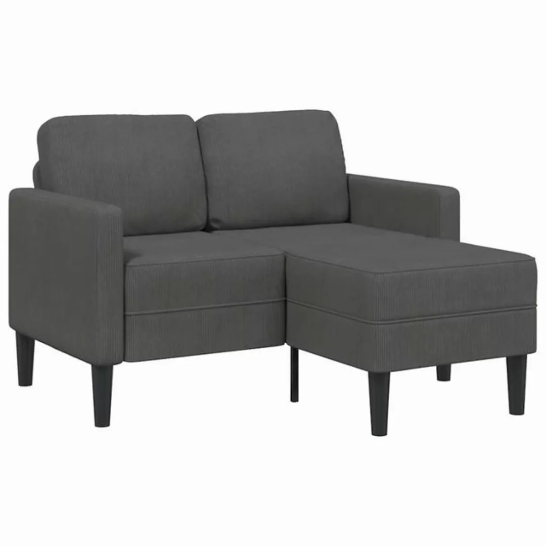 vidaXL Sofa 2-Sitzer-Sofa mit Chaiselongue L-Form Dunkelgrau 125 cm Leinen günstig online kaufen