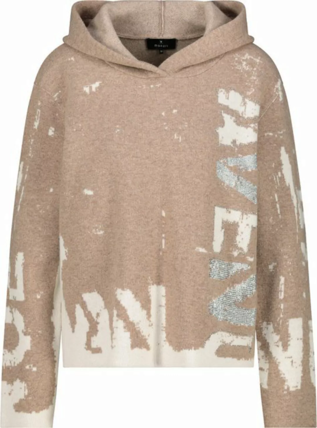 Monari Strickpullover Pullover Jacquard Schrift mit Jacquard-Design, funkel günstig online kaufen