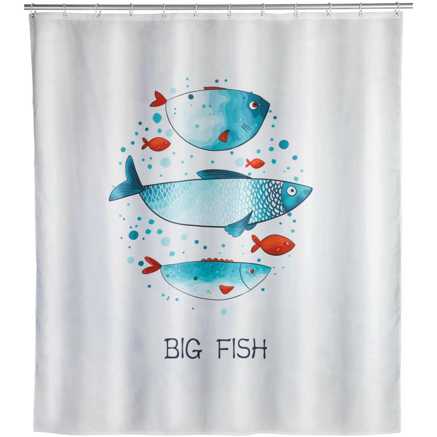 Wenko Duschvorhang Big Fish Polyester 180 cm x 200 cm waschbar günstig online kaufen