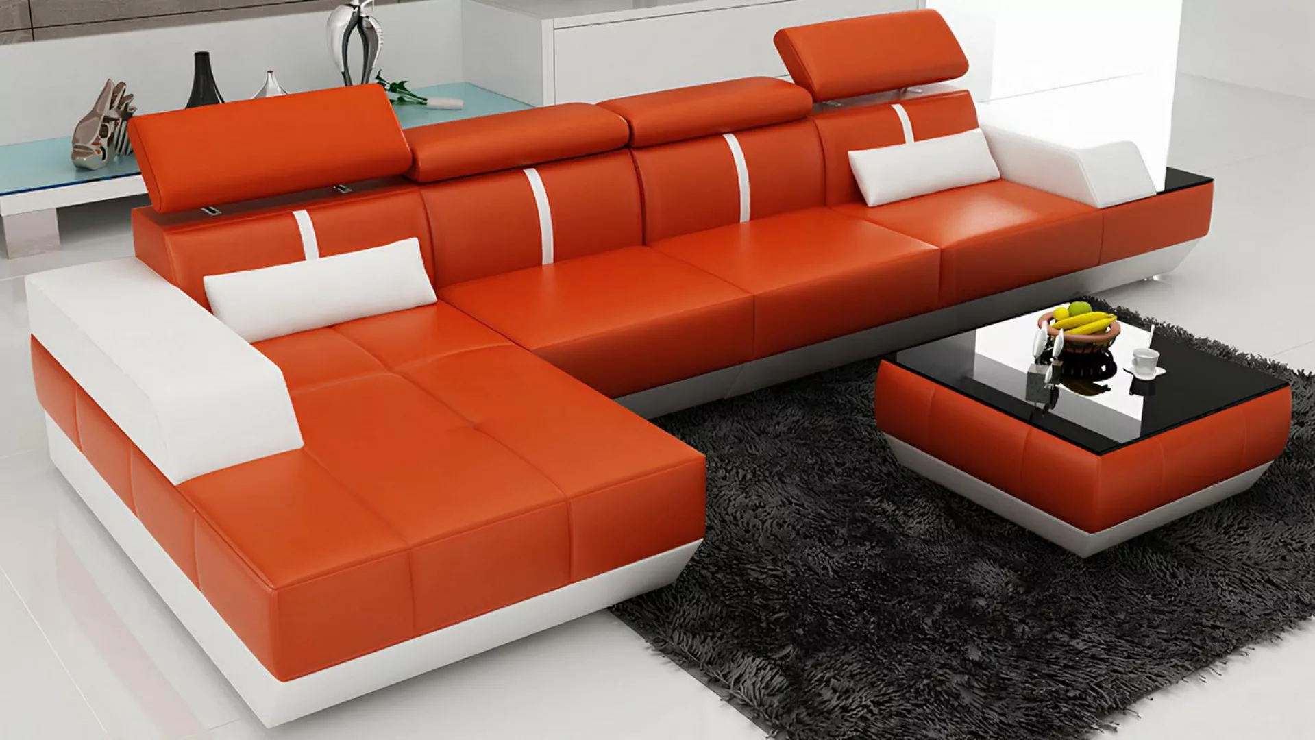 Xlmoebel Ecksofa Sofa aus Leder in L-Form mit USB-Anschluss, modernes Desig günstig online kaufen