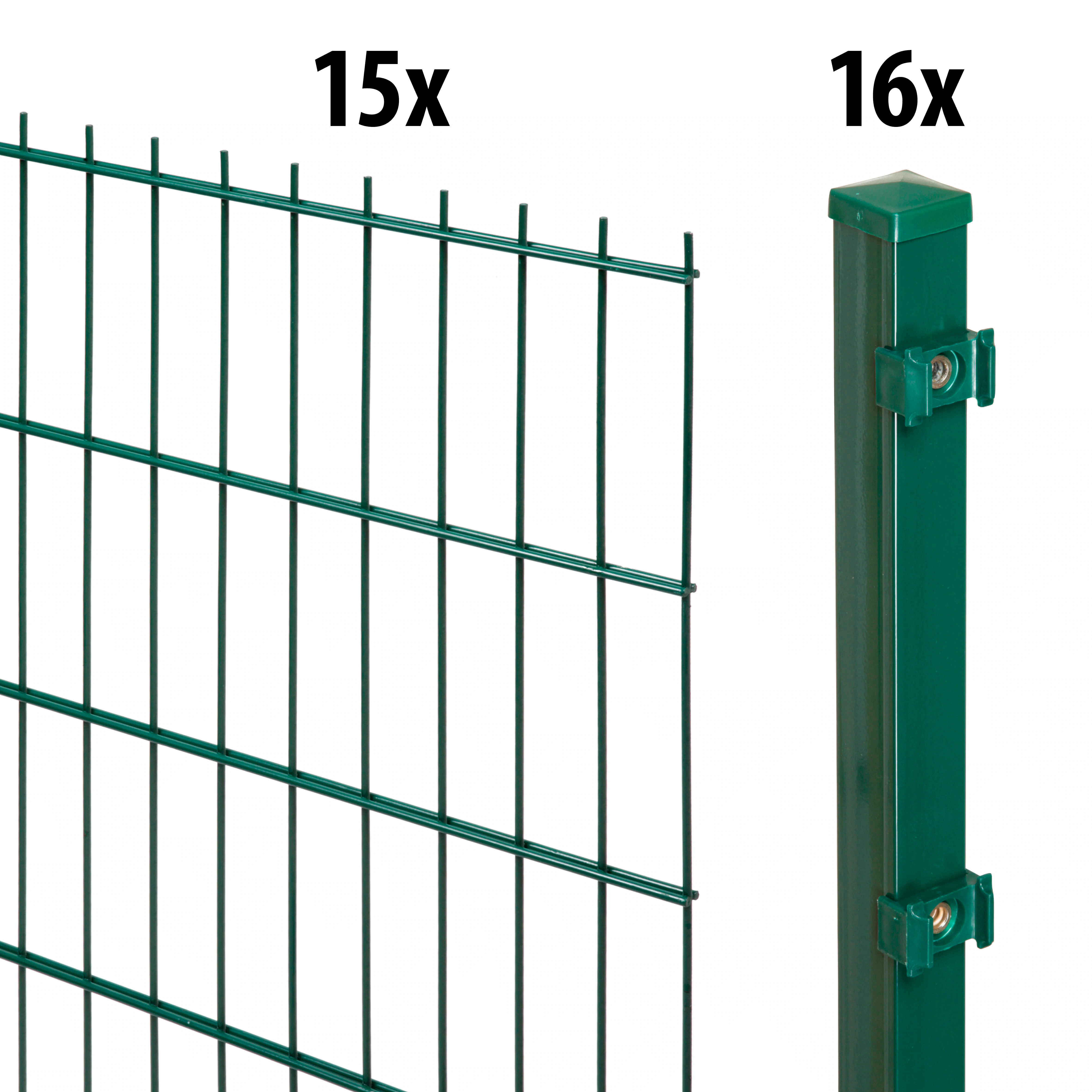 GARDEN N MORE Doppelstabmattenzaun "Standard", 15 Elemente für 30 m, LxH: 2 günstig online kaufen