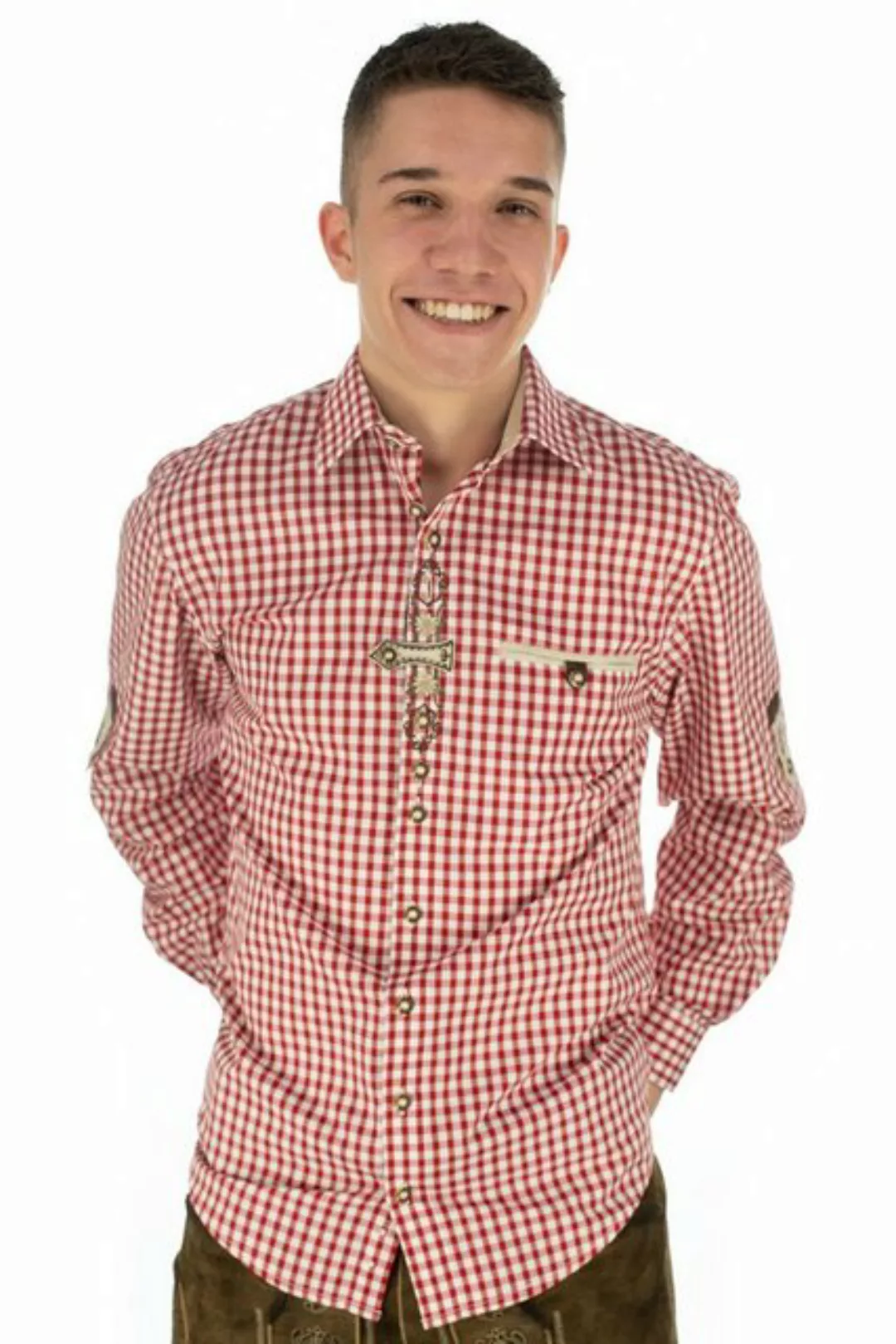 OS-Trachten Trachtenhemd Trufu Herren Langarmhemd mit Paspeltasche günstig online kaufen