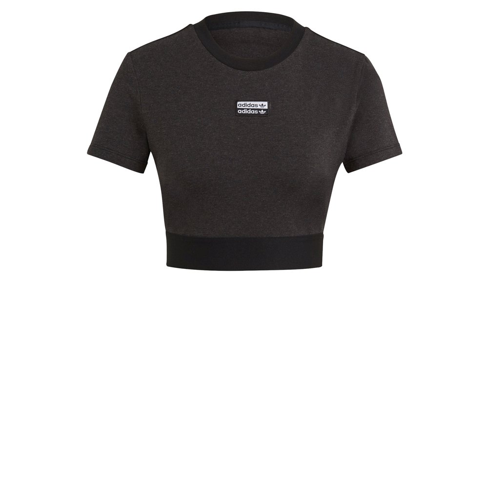 adidas Originals – RYV – Kurz geschnittenes T-Shirt mit Logo in Schwarz mel günstig online kaufen