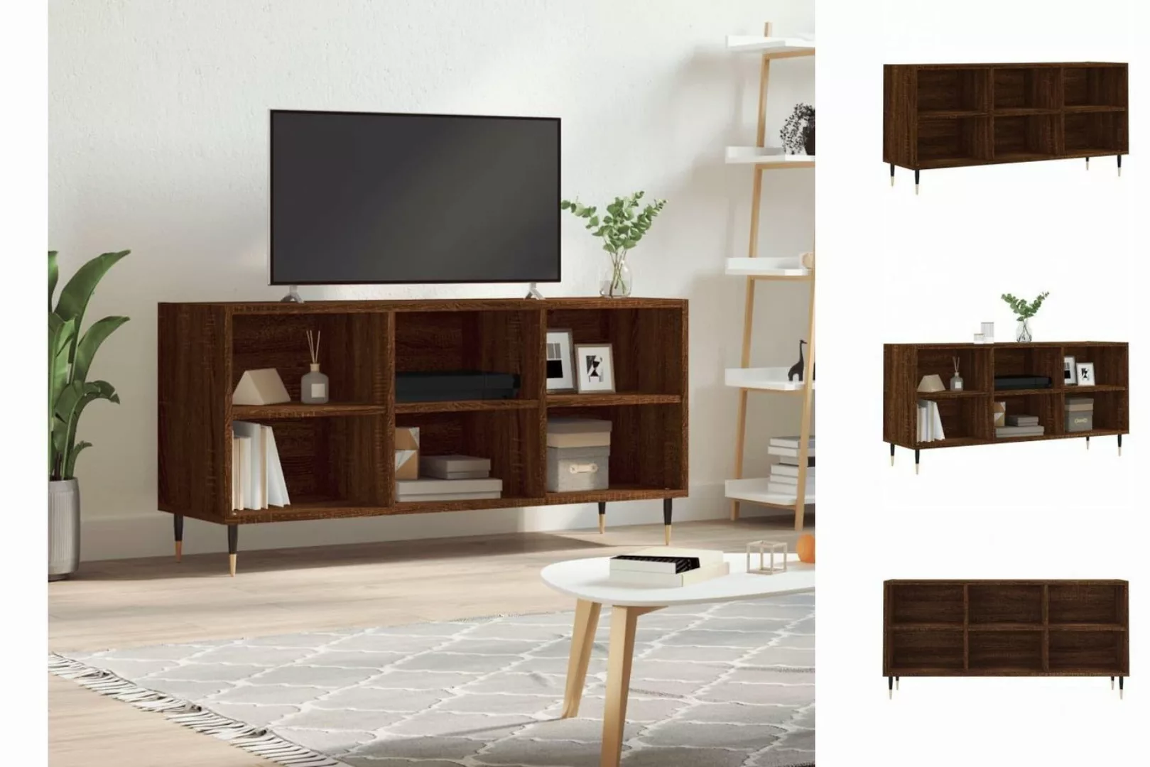 vidaXL TV-Schrank TV-Schrank Braun Eichen-Optik 103,5x30x50 cm Spanplatte günstig online kaufen