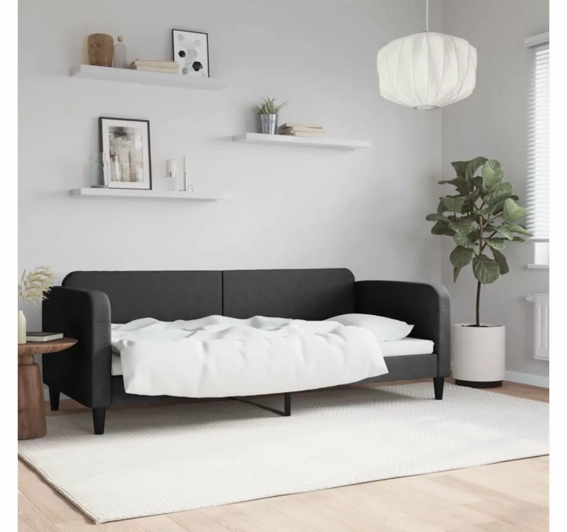 vidaXL Gästebett Tagesbett Schwarz 80x200 cm Stoff Gästebett Gästecouch Gäs günstig online kaufen