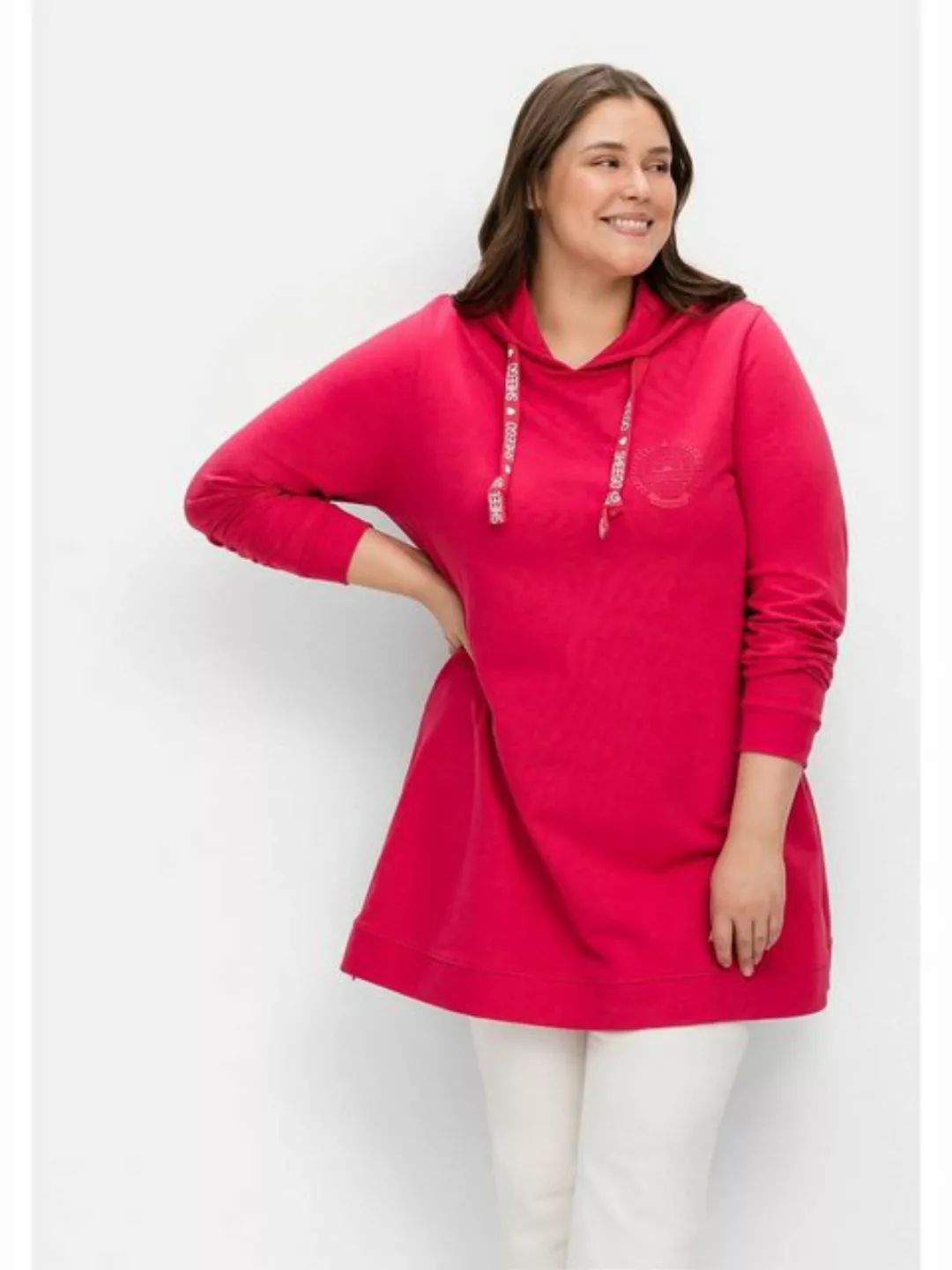 Sheego Sweatshirt Große Größen mit seitlichen Zippern günstig online kaufen