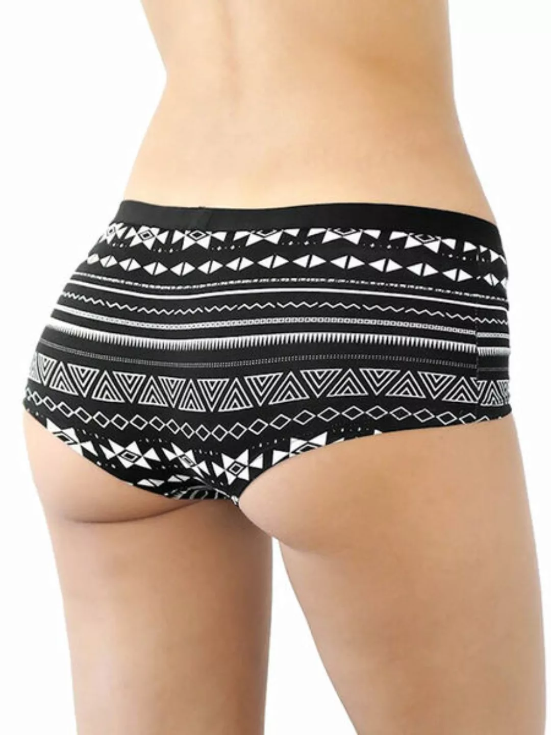 5er Pack Boyshort Hot Pants Bio-baumwolle Panty Slip Geometrisch günstig online kaufen