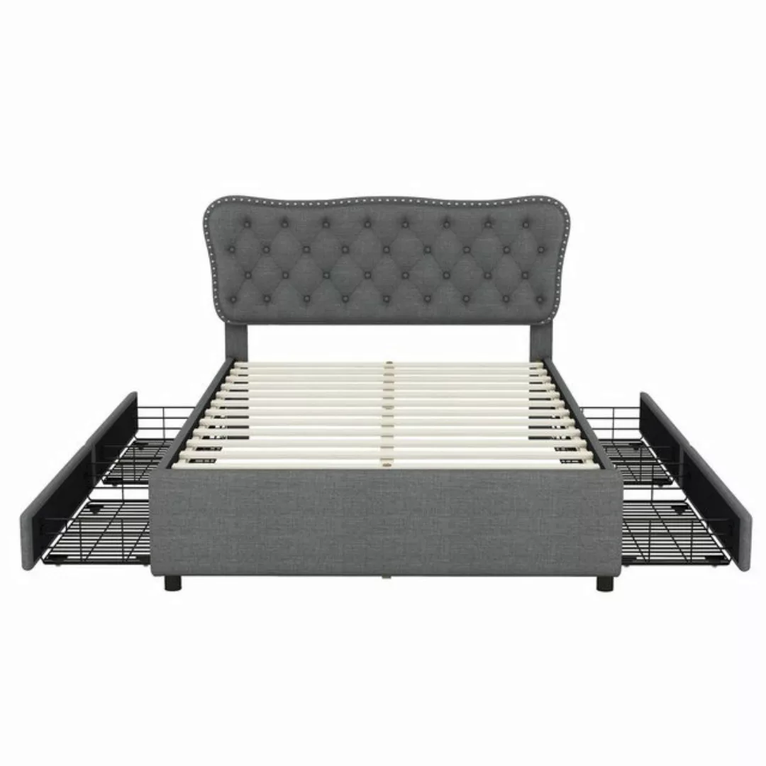 Odikalo Polsterbett Doppelbett Podestbett 4 Schubladen Lattenrost 140x200 L günstig online kaufen