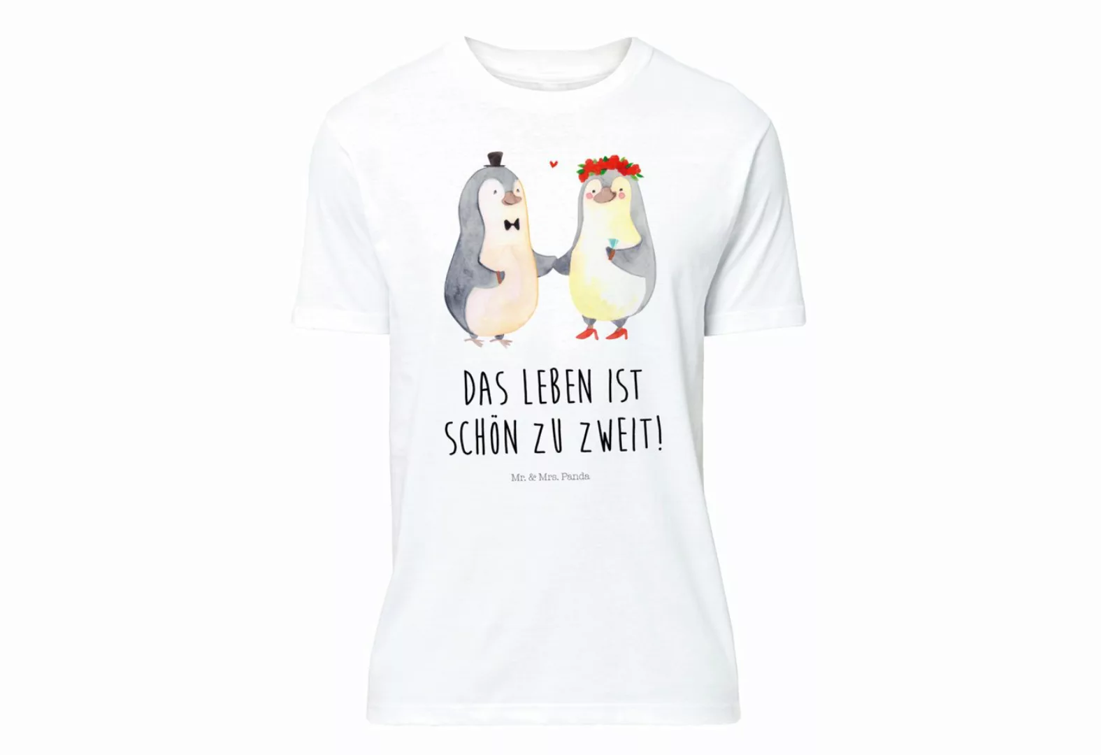 Mr. & Mrs. Panda T-Shirt Pinguin Heirat - Weiß - Geschenk, Schlafshirt, Par günstig online kaufen