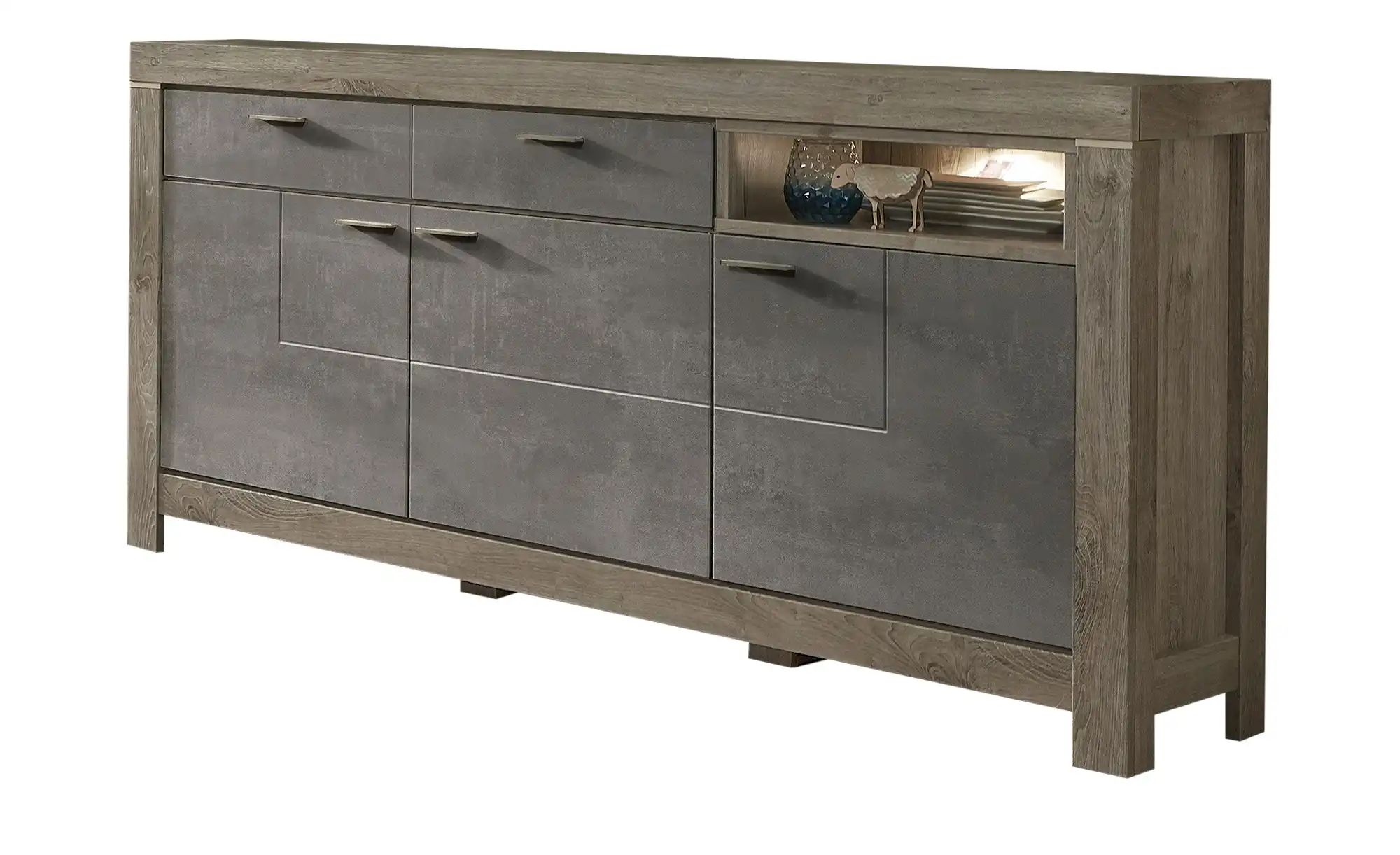 uno Sideboard  Porto ¦ grau ¦ Maße (cm): B: 196 H: 100 T: 42 Kommoden & Sid günstig online kaufen