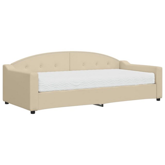 vidaXL Gästebett Gästebett Tagesbett mit Matratze Creme 90x200 cm Stoff Bet günstig online kaufen