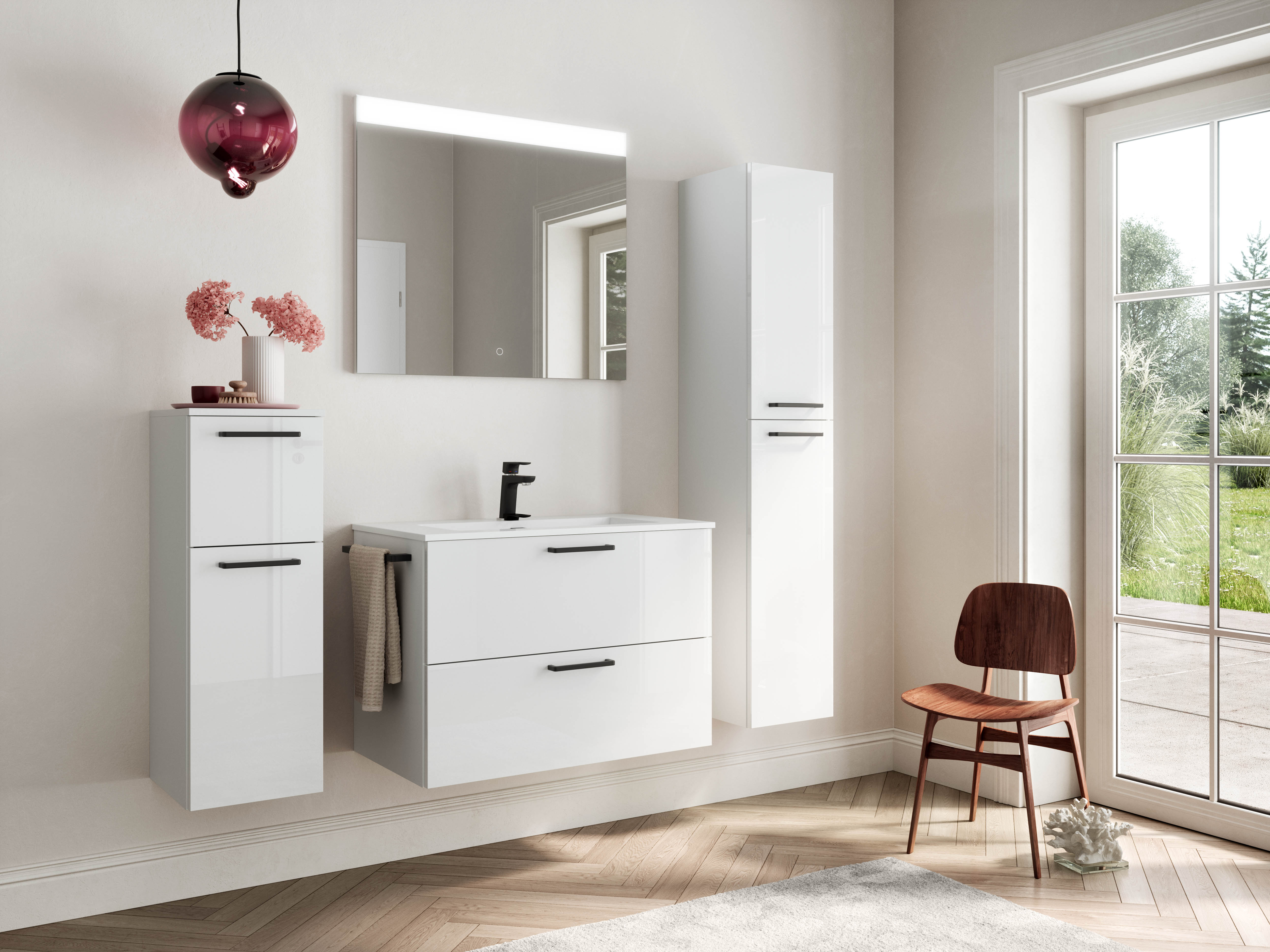 nobilia® Badmöbel-Set »Tolvina«, (2 St., vormontiert, mit Soft-Close), Hoch günstig online kaufen