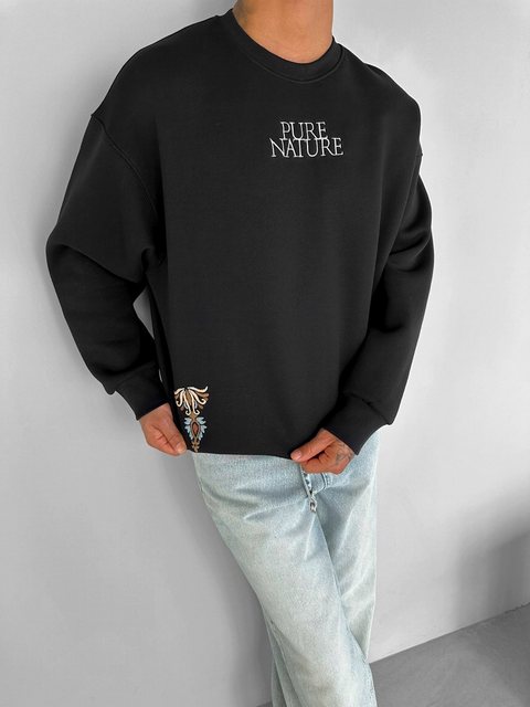 Abluka Sweatshirt MUST-HAVE OVERSIZED PURE NATURE SWEATER MIT MUSTER günstig online kaufen