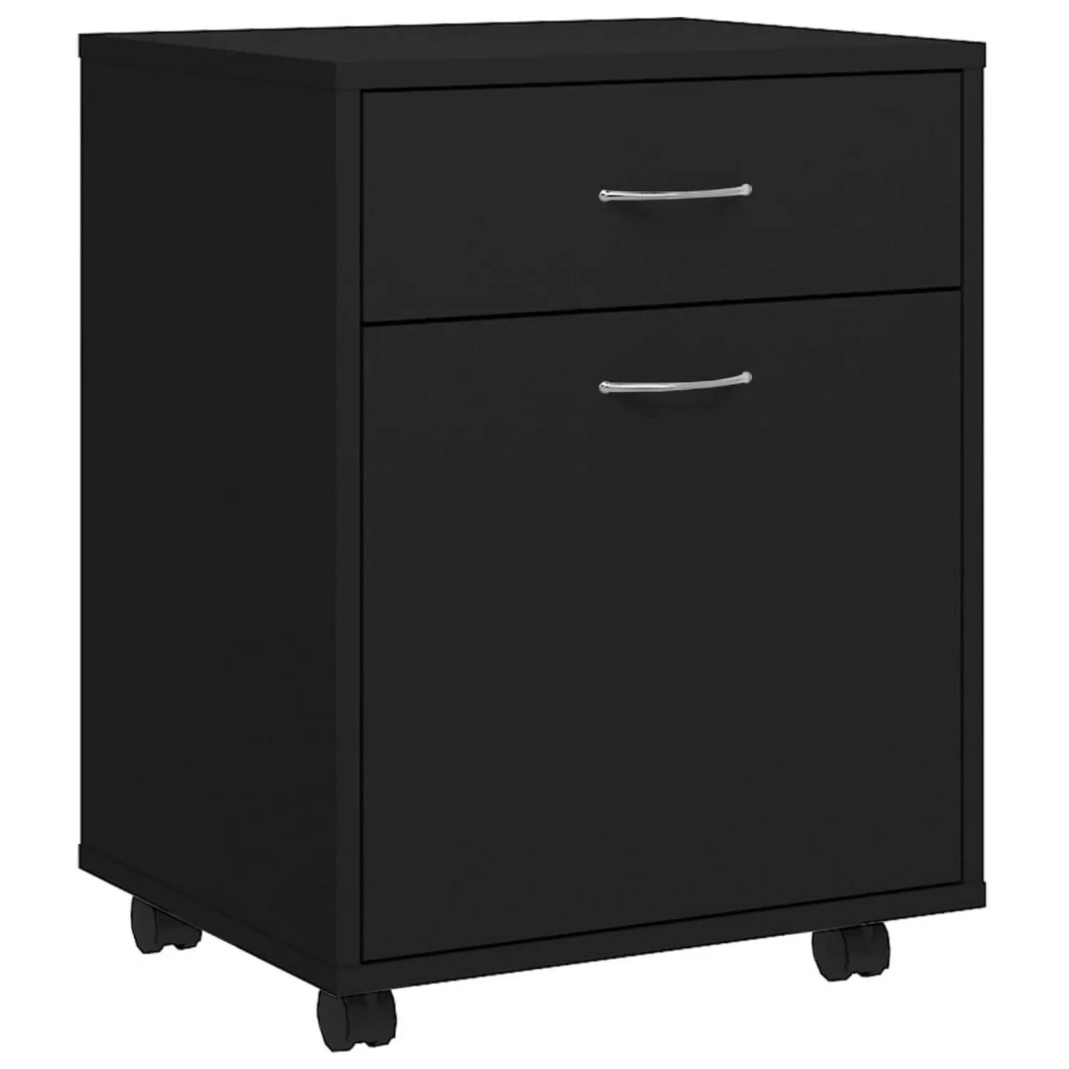 vidaXL Aktenschrank Rollschrank Schwarz 45x38x54 cm Spanplatte günstig online kaufen