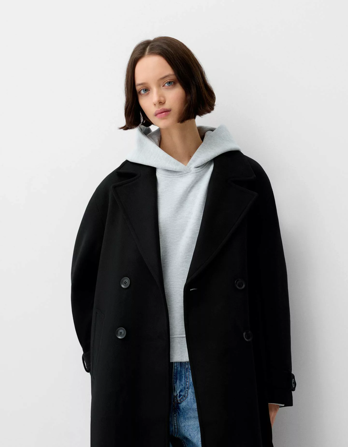 Bershka Trenchcoat Damen Xs Schwarz günstig online kaufen