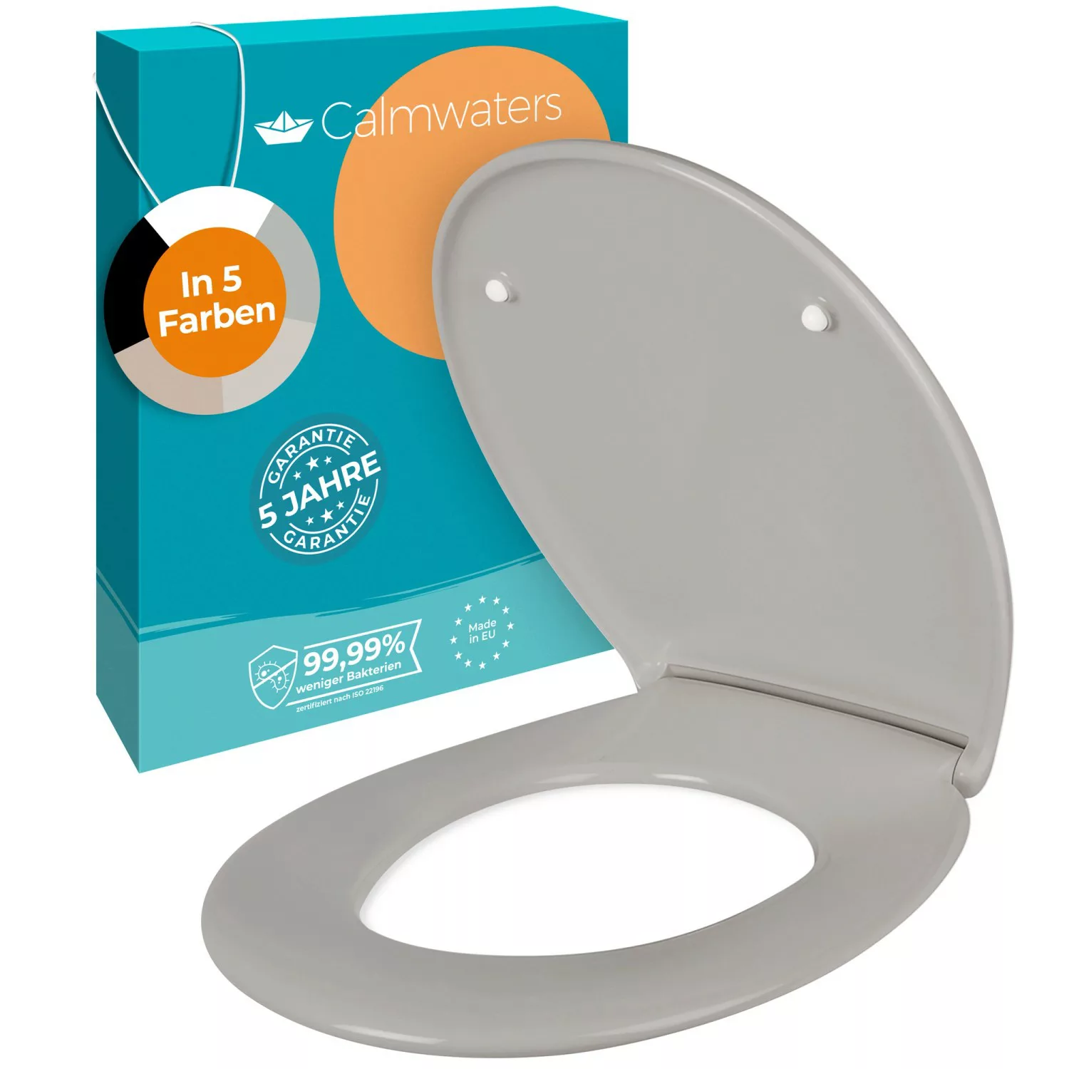 Calmwaters WC Sitz Premium Manhattan-Grau Absenkautomatik Made In EU 250 kg günstig online kaufen