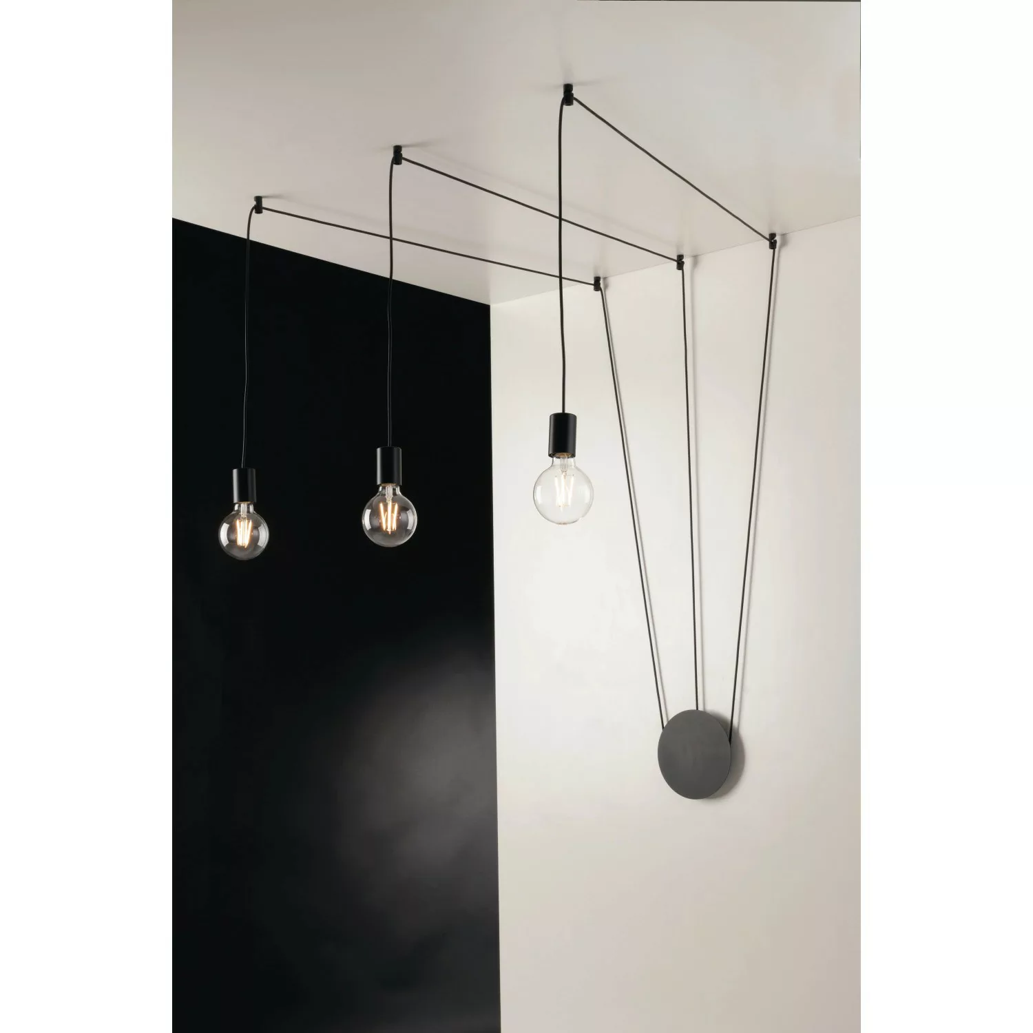 Luce Design Deckenleuchte Habitat 3-flammig Schwarz Ø 19 cm günstig online kaufen