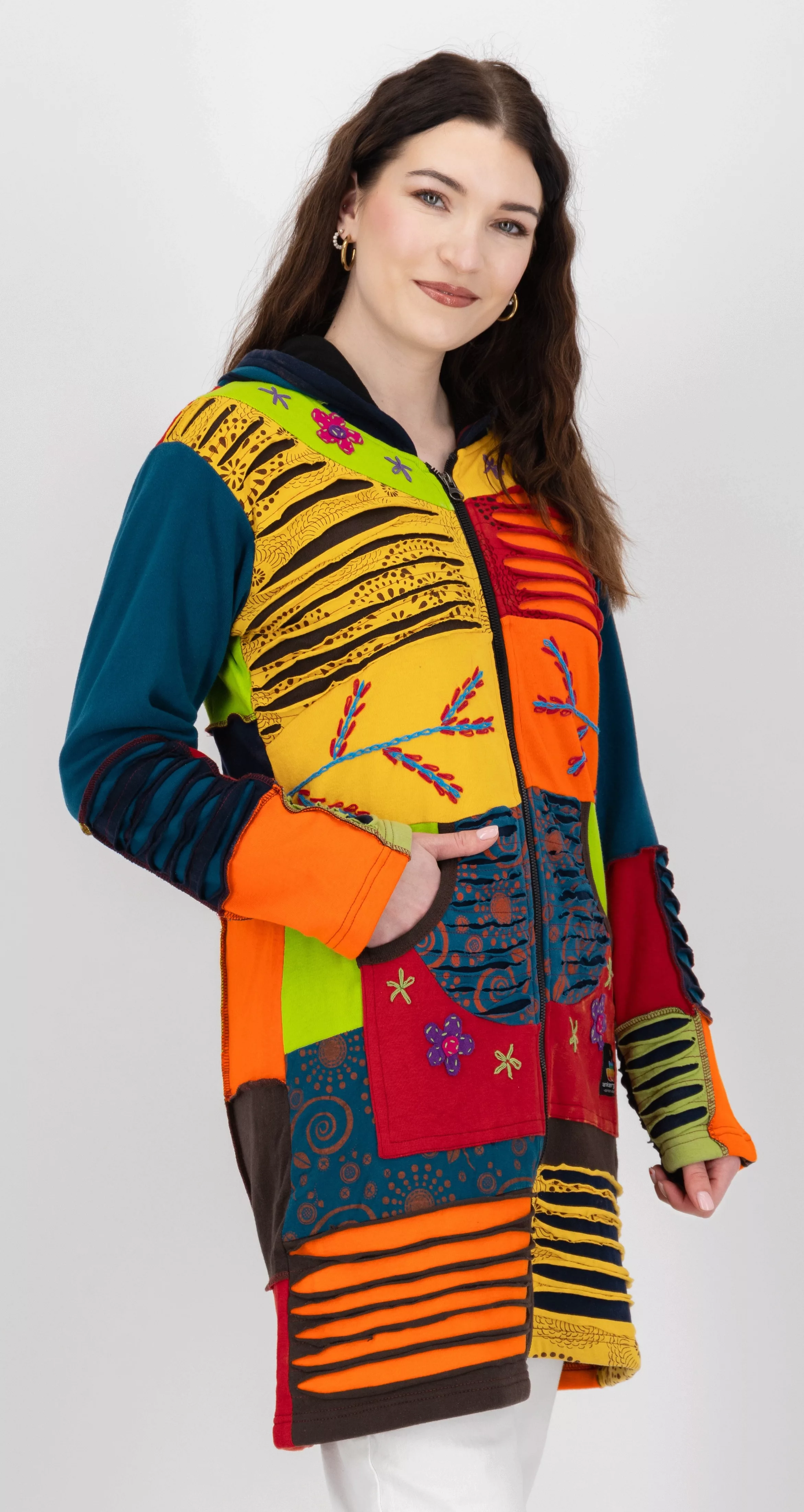DEPROC Active Fleecejacke "Patchwork NUNAVUT LONG WMN", auch in Großen Größ günstig online kaufen
