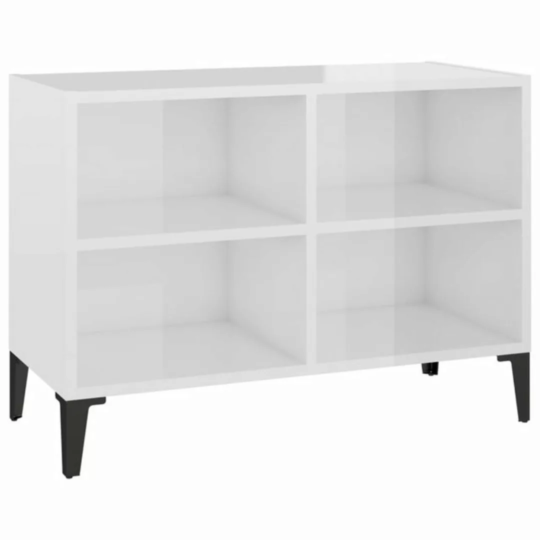 vidaXL TV-Schrank TV-Schrank mit Metallbeinen Hochglanz-Weiß 69,5x30x50cm L günstig online kaufen