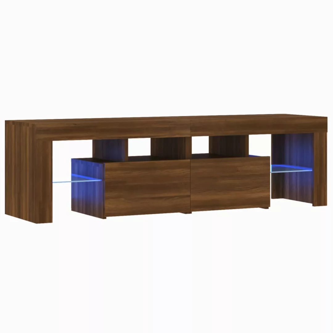 Vidaxl Tv-schrank Mit Led-leuchten Braun Eichen-optik 140x36,5x40 Cm günstig online kaufen