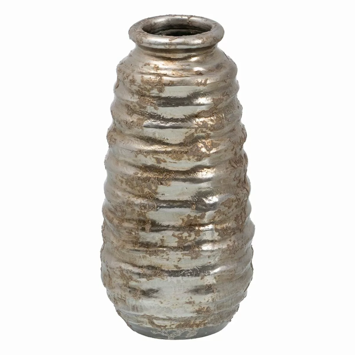 Vase Aus Keramik Silber 15 X 15 X 30 Cm günstig online kaufen