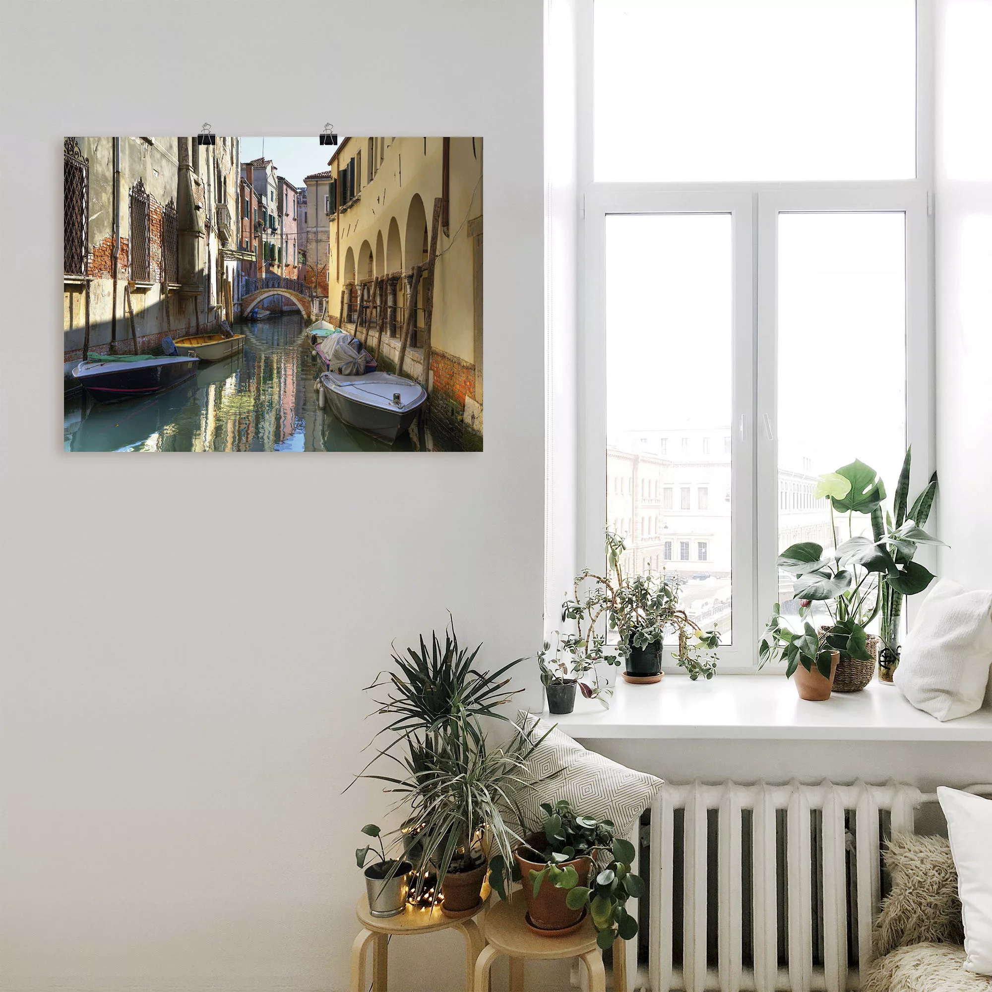 Artland Wandbild "Boote auf Kanal in Venedig", Italien, (1 St.), als Alubil günstig online kaufen