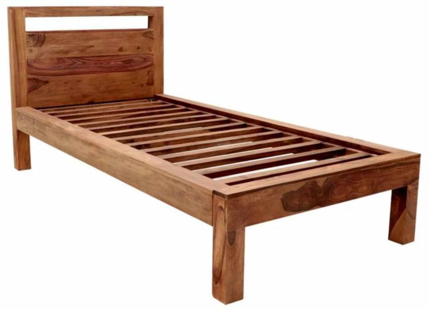 Indischesmoebelhausde Massivholzbett Bett Amba 90x200 aus indischem Sheesha günstig online kaufen