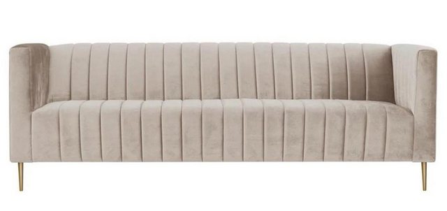 Xlmoebel Sofa Design Sofa in braunem Samtstoff im italienischen Stil, Herge günstig online kaufen