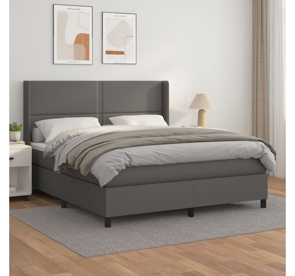 vidaXL Boxspringbett Bett Boxspringbett Kunstleder komplett mit Matratze & günstig online kaufen