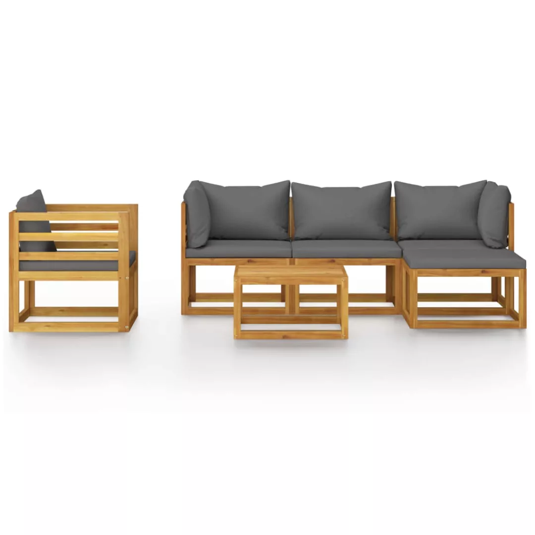 6-tlg. Garten-lounge-set Mit Auflagen Massivholz Akazie günstig online kaufen