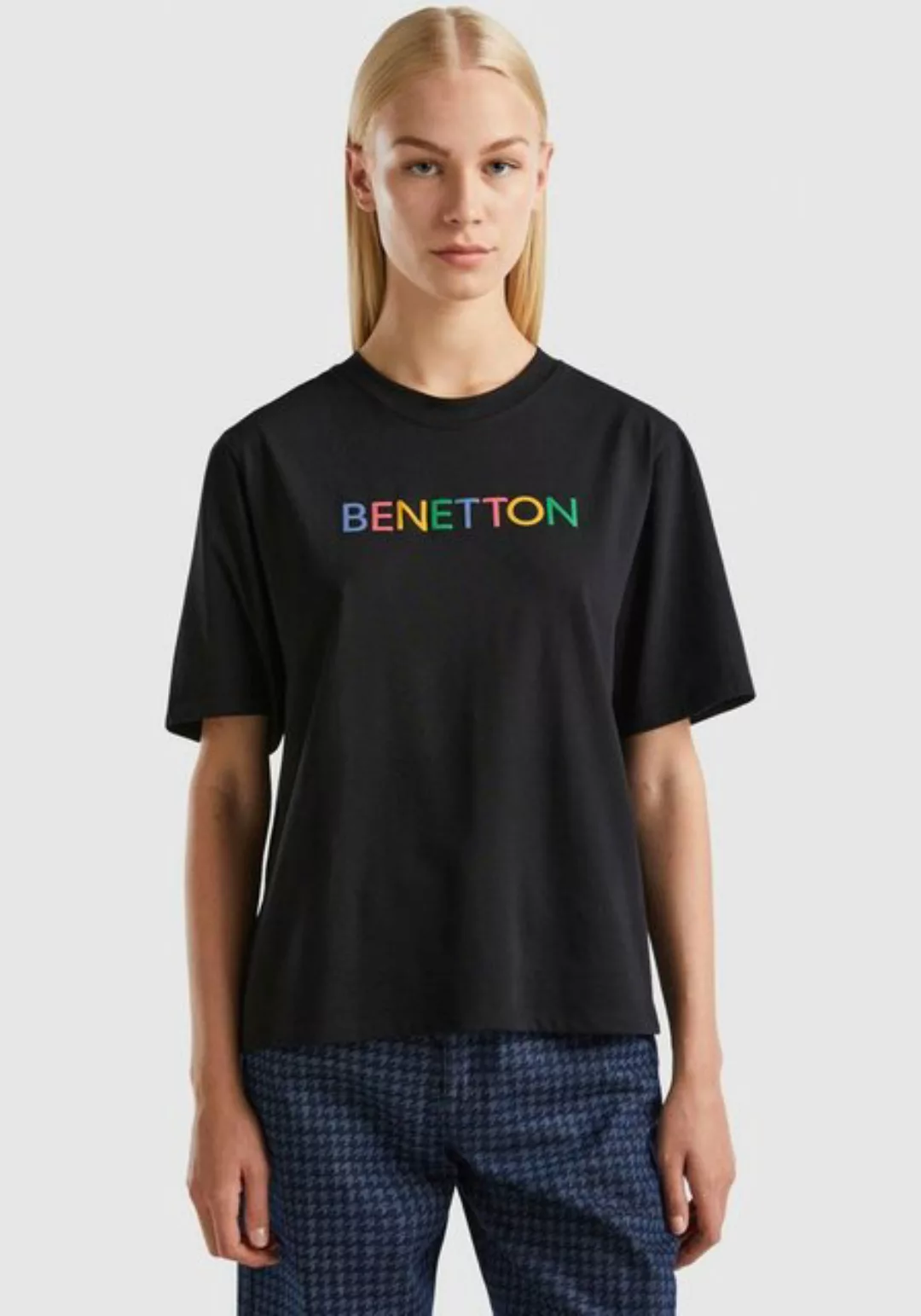 United Colors of Benetton T-Shirt mit Label-Schriftzug vorne günstig online kaufen