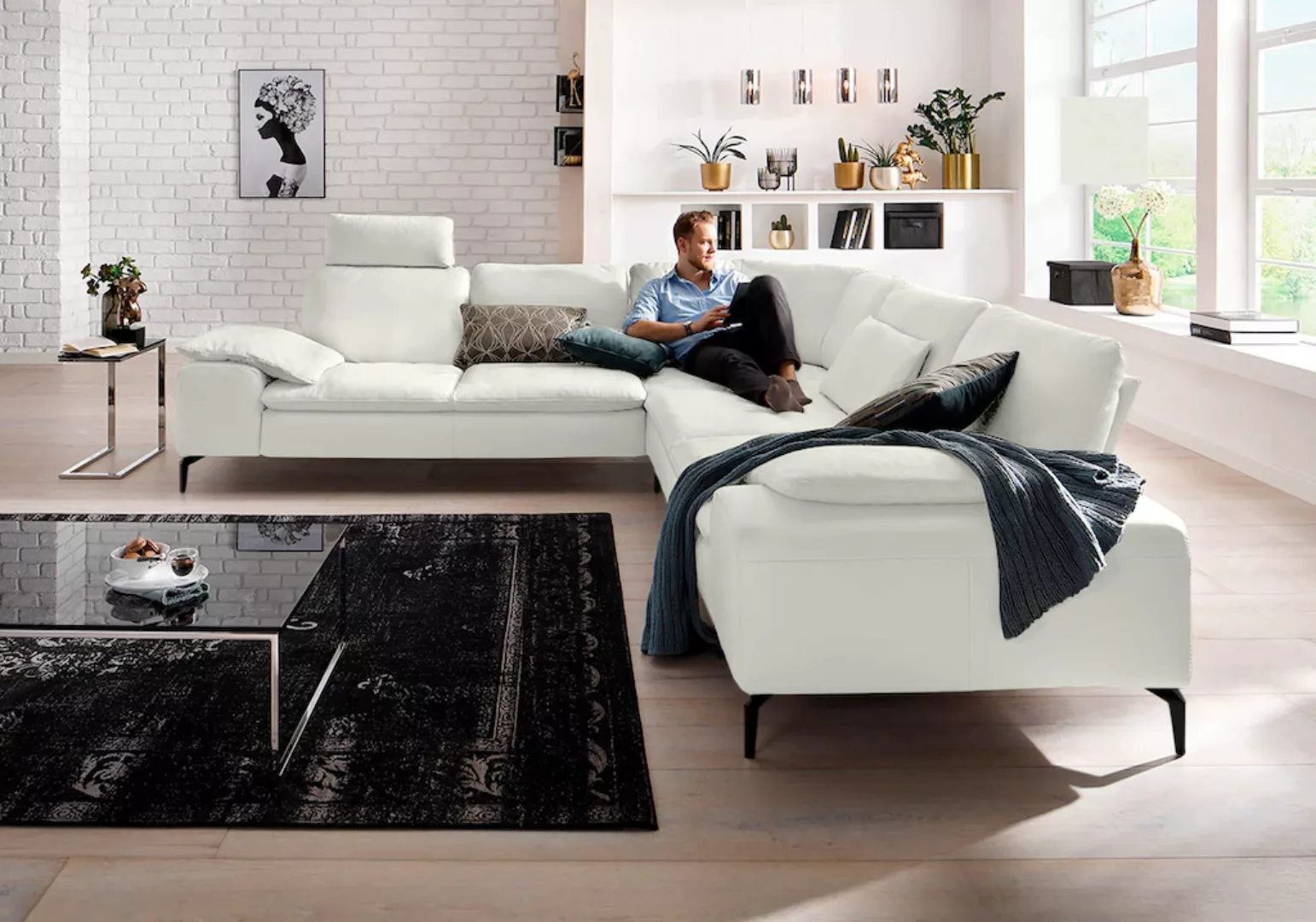 W.SCHILLIG Ecksofa "valentinoo, Designsofa, elegant und bequem, L-Form", (S günstig online kaufen