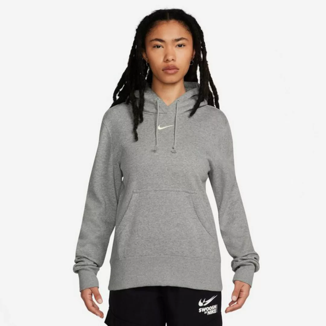 Nike Kurzarmshirt NSW Phoenix Fleece - Damen Hoodie - Dark Grey Heather/Sai günstig online kaufen