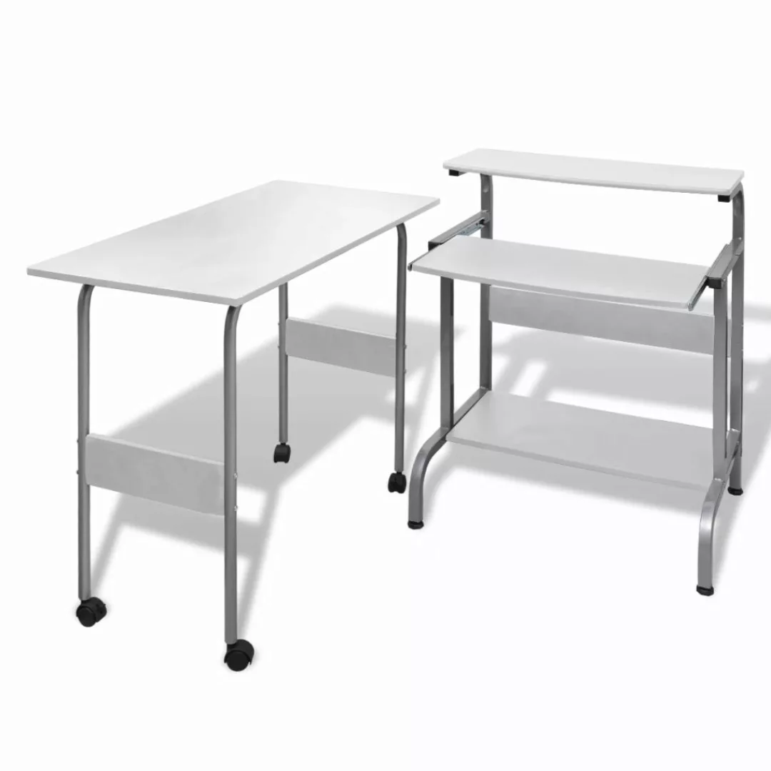 Computertisch Schreibtisch Computerwagen Pc Tisch Bürotisch Weiß günstig online kaufen