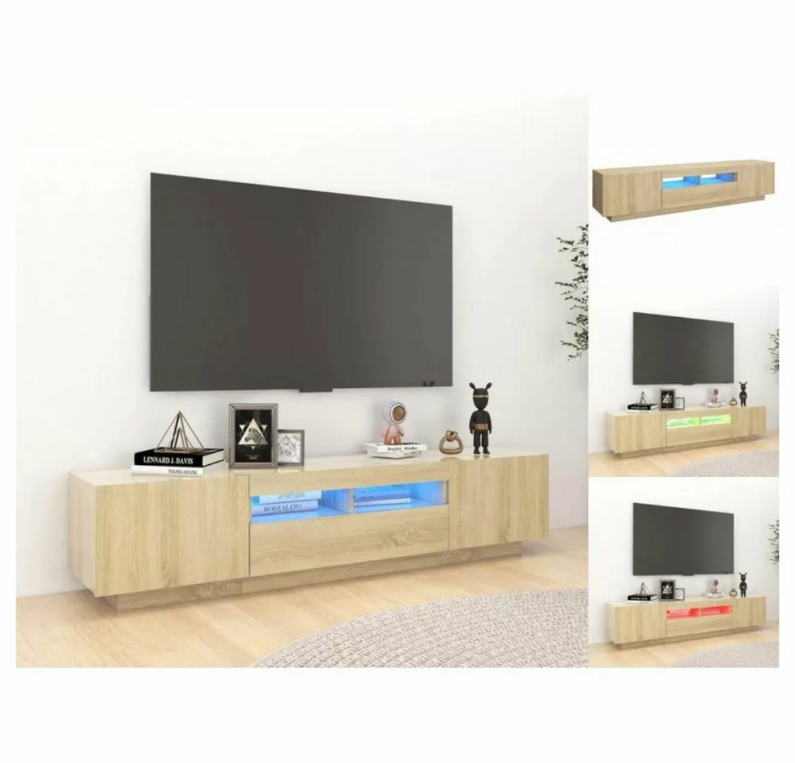 vidaXL TV-Schrank TV-Schrank mit LED-Leuchten Sonoma-Eiche 180x35x40 cm Low günstig online kaufen