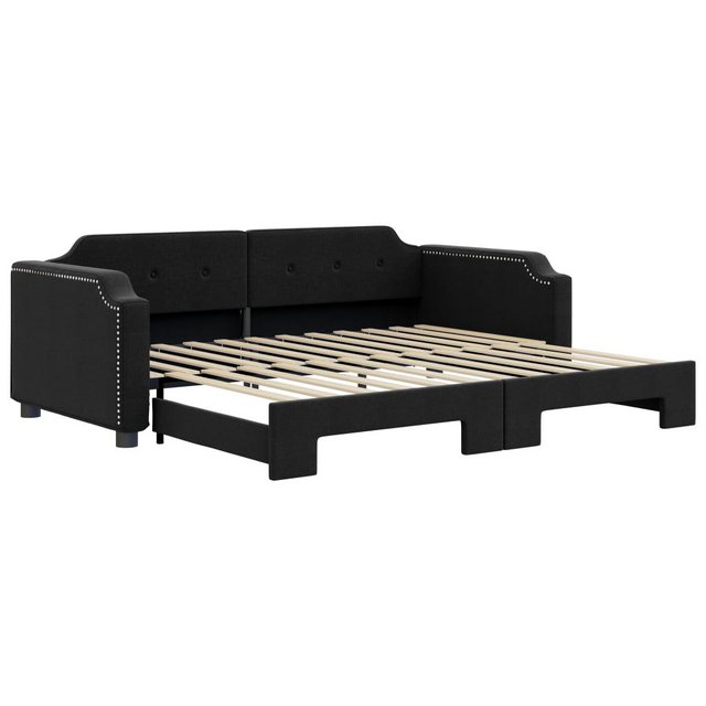 vidaXL Gästebett Gästebett Tagesbett Ausziehbar Schwarz 90x190 cm Stoff Bet günstig online kaufen