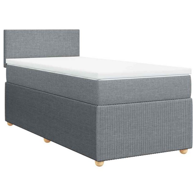 vidaXL Bett Boxspringbett mit Matratze Hellgrau 80x200 cm Stoff günstig online kaufen