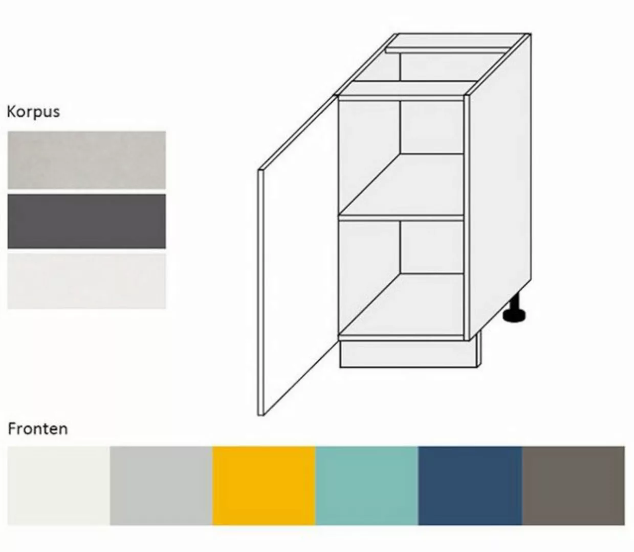 Feldmann-Wohnen Unterschrank Napoli (Napoli, 1-St) 40cm Front-, Korpusfarbe günstig online kaufen