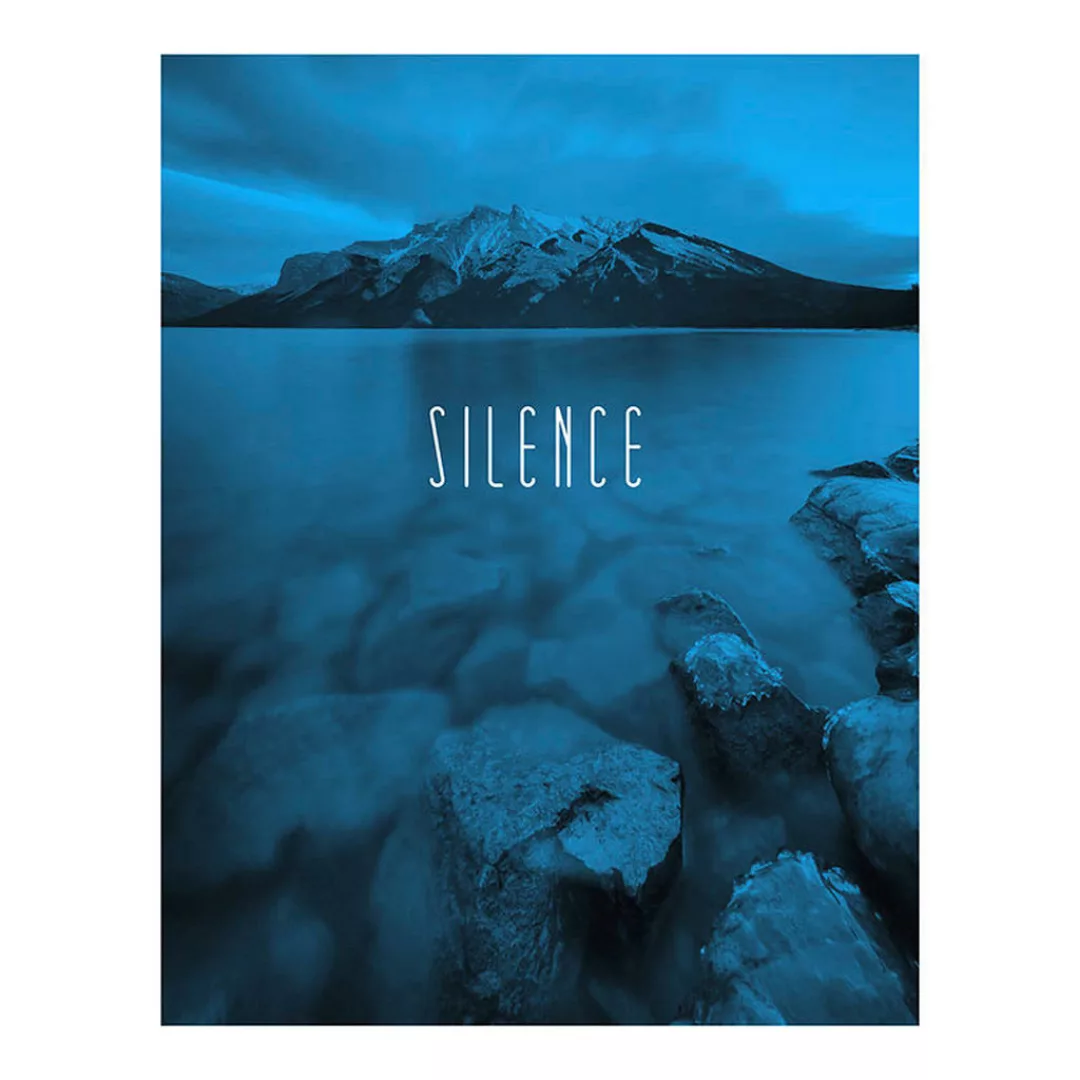 Komar Wandbild Word Lake Silence Blue Natur B/L: ca. 40x50 cm günstig online kaufen