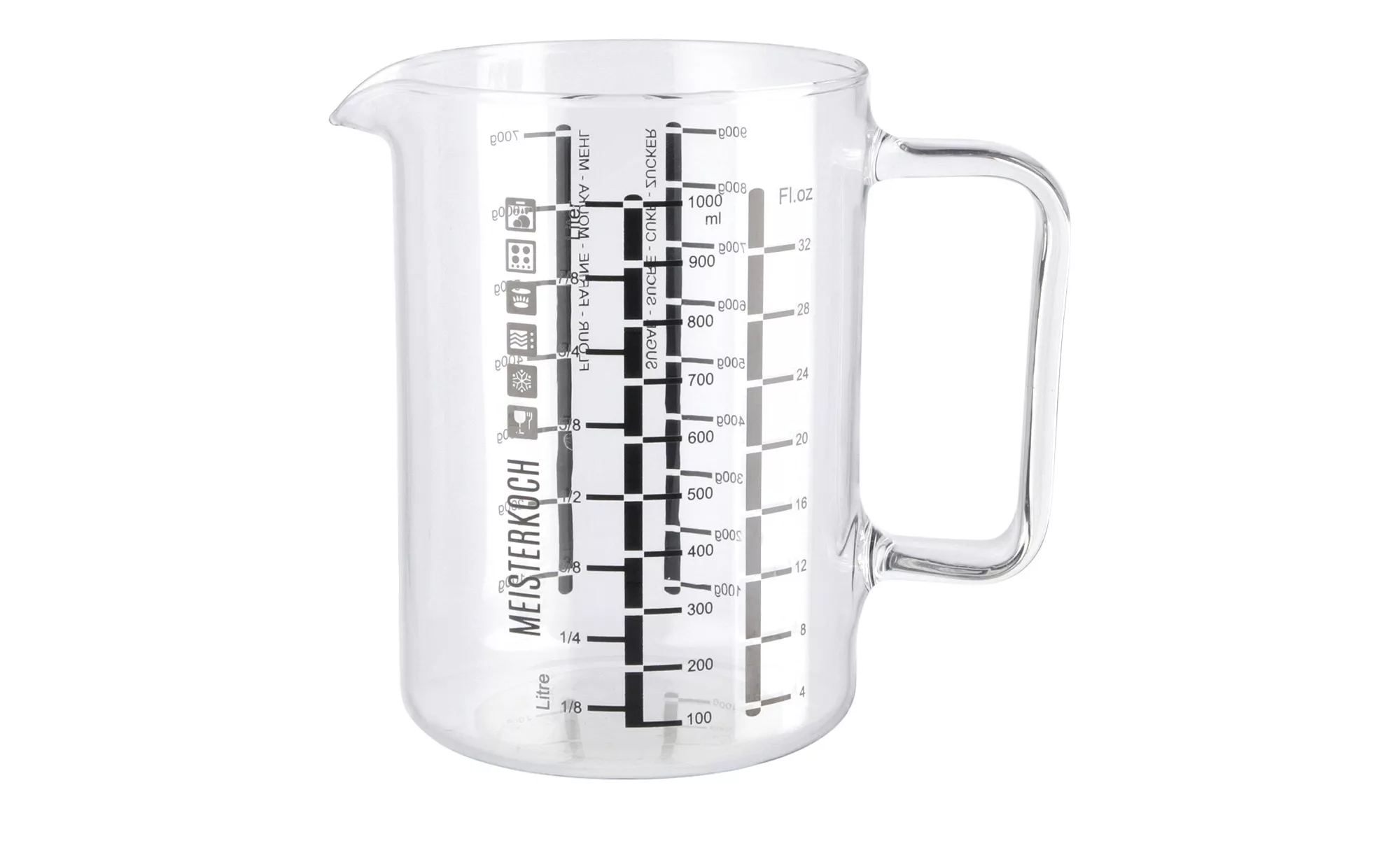 Meisterkoch Messbecher 1L  Optimus ¦ transparent/klar ¦ Glas , Borosilikatg günstig online kaufen