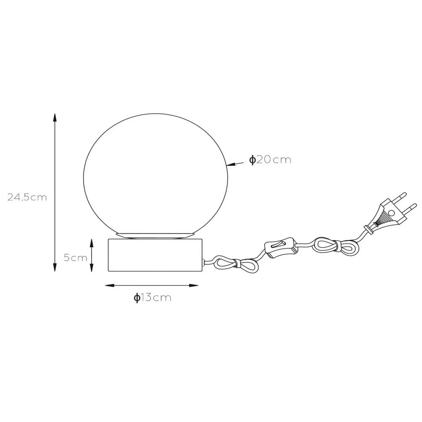 Jorit - gläserne Tischleuchte mit Kugelschirm 20cm günstig online kaufen