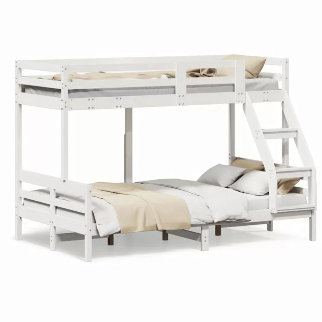 vidaXL Bettgestell Etagenbett 90x200120x200 cm Weiß Massivholz Kiefer Bett günstig online kaufen