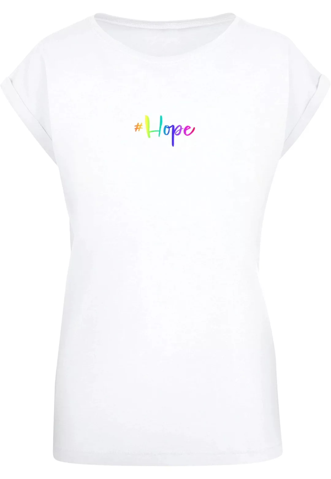 Merchcode T-Shirt "Merchcode Damen Ladies Hope Rainbow Extended Shoulder Te günstig online kaufen