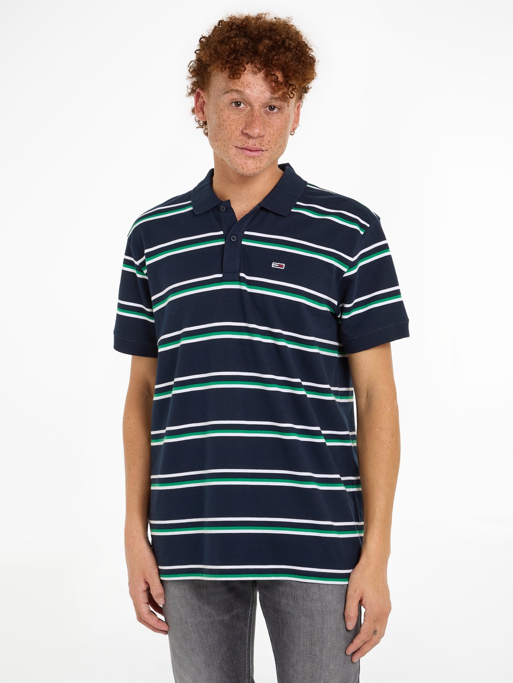 Tommy Jeans Poloshirt TJM REG ESSENTIAL STRIPE POLO mit Logostickerei günstig online kaufen